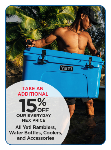 15% off Yeti Ramblers, Water Bottles, Coolers and Accessories