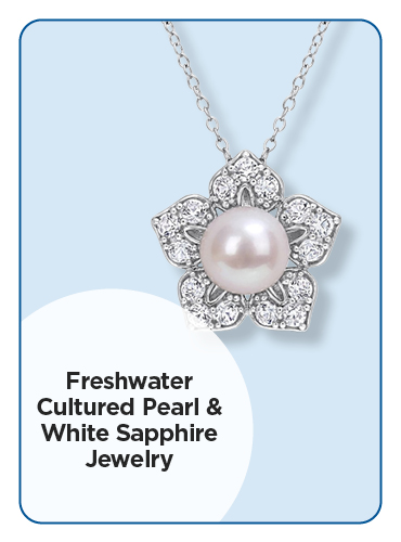 Freshwater Cultered Pearl & White Sapphire Jewelry