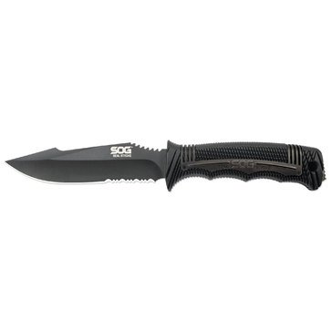SOG Seal Strike Fixed Blade Knife - Black TiNi Blade with Sheath