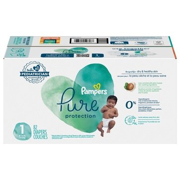 Pampers Pure Diapers Size 1 - Super Pack, 82ct