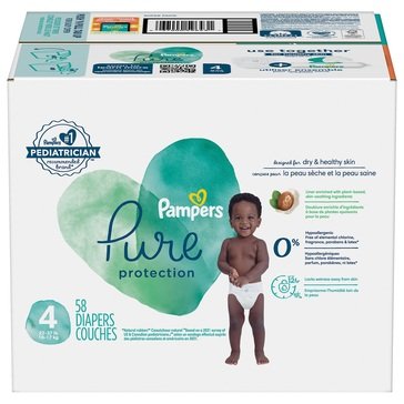 Pampers Pure Protection Hypoallergenic Size 4 Diapers, 52-count