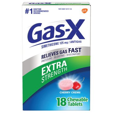 Gas-X Extra Strength Gas Relief Cherry Creme Chewable Tablets, 18-count