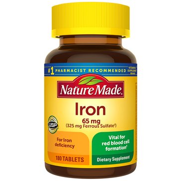 Nature Made 65mg Iron Tablets, 180-count