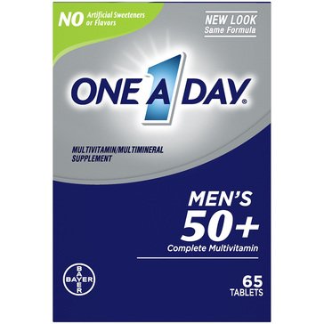 One A Day Men's 50+ Advanced Multi-Vitamin Tablets, 65-count