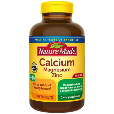 Nature Made Calcium Magnesium Zinc Tablets, 300-count