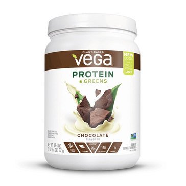 Vega Plant Based Protein & Greens Chocolate Powder, 16-servings