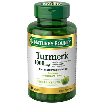 Nature's Bounty Herbal Turmeric 1000mg with Bioperine Capsules , 60-count