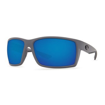 Costa del Mar Men's Reefton Matte Gray/Blue Mirror Polarized Sunglasses