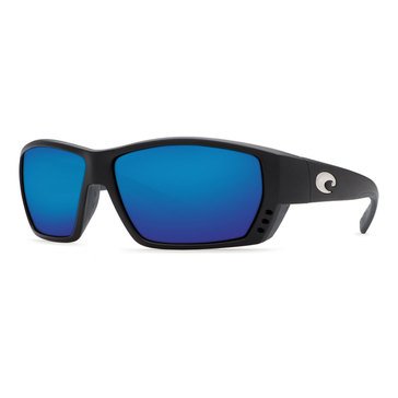 Costa del Mar Men's Tuna Alley Matte Black/Blue Mirror Polarized Sunglasses