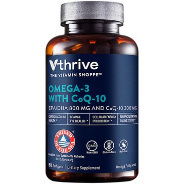 Vthrive Omega-3 with CoQ-10 800mg EPA/DHA Softgels, 60-count