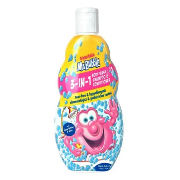 Mr. Bubble Original 3-in-1 Body Wash Shampoo and Conditioner 16 oz