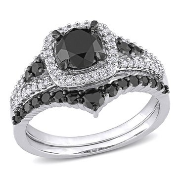 Sofia B. Black and White 1 1/2 cttw Diamond Bridal Set