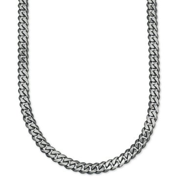 Esquire Men's Oxidized Curb Chain Necklace