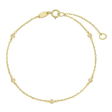 Cubic Zirconia Station Chain Anklet