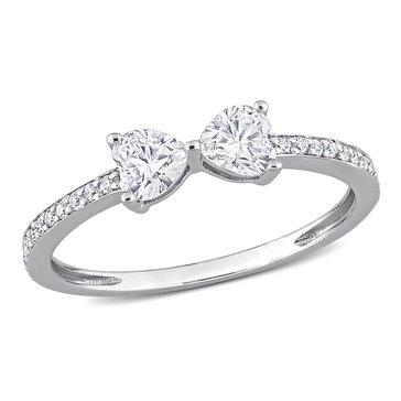 Sofia B. 3/5 cttw DEW Created Moissanite Duo Heart Ring