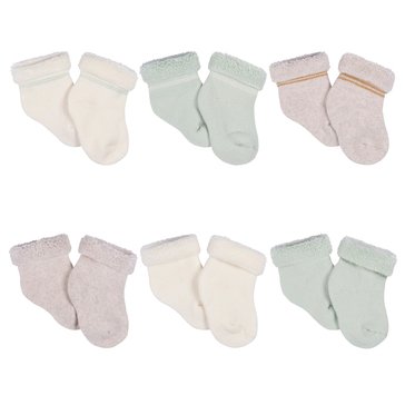 Gerber Baby Avo Cuddle Print Jersey Crew Socks 6-Pack