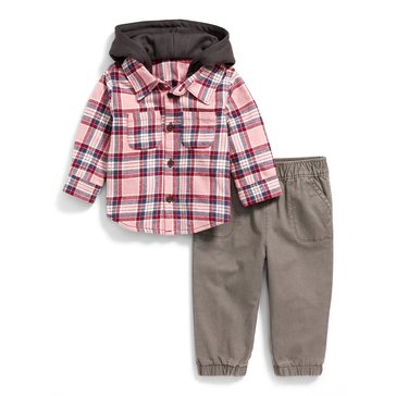 Old Navy Baby Boys Hooded Flannel 2-Piece Set