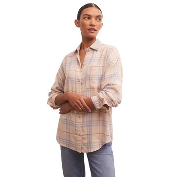 Z Supply Women's River Plaid Button Up Top