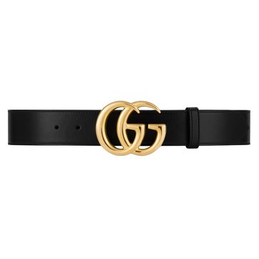 Gucci Gg Marmont Leather Belt With Shiny Buckle