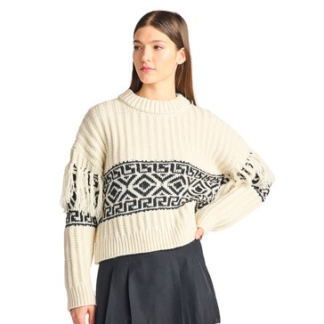 Dex Women's Fringed Jacquard Sweater