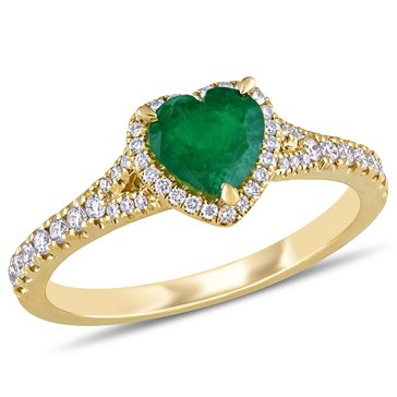 Sofia B. 1/4 cttw Diamond and 5/8 cttw Emerald Ring