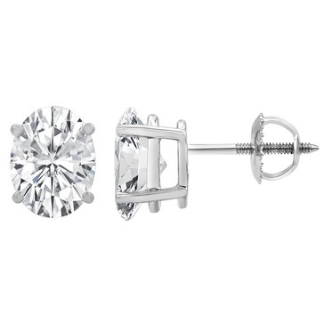 Evolv. 3 cttw Lab Grown Oval Diamond Solitaire Stud Earrings