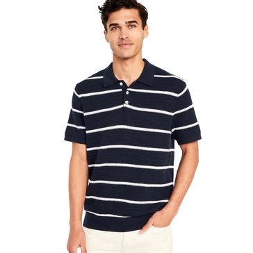 Old Navy Men's Striped Johnny Collar Sweater Polo
