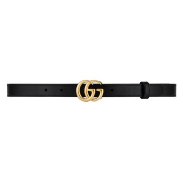 Gucci Marmont Thin Leather Belt With Shiny Buckle