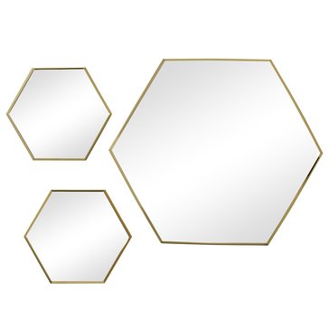 Lifetime Brands Scott Living Hexagonal Wall Mirrors Set of 3