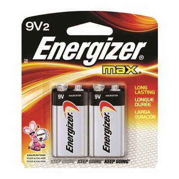 Energizer Max 9V Alkaline Batteries, 2-Pack