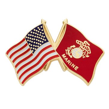 Mitchell Proffitt USA/USMC Crossed Flags Lapel Pin