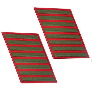 USMC Men's Service Stripe Set-8 Green on Red