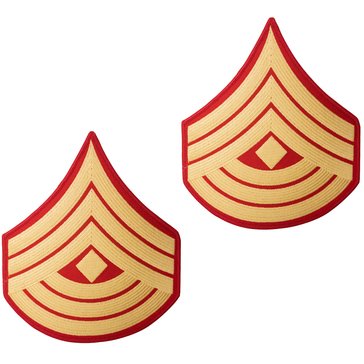 USMC Men's Chevron Gold on Red Evening Dress 1ST SGT Merrowed