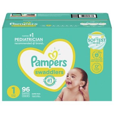 Pampers Swaddlers Diapers Size 1 - Super Pack, 96ct